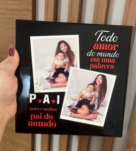 Azulejo personalizado com foto e frase _disponível no tamanho 20x20 e tamanho 15x15 __#azulejo #diadospais #presentepersonalizado #azulejocomfoto #arteslion